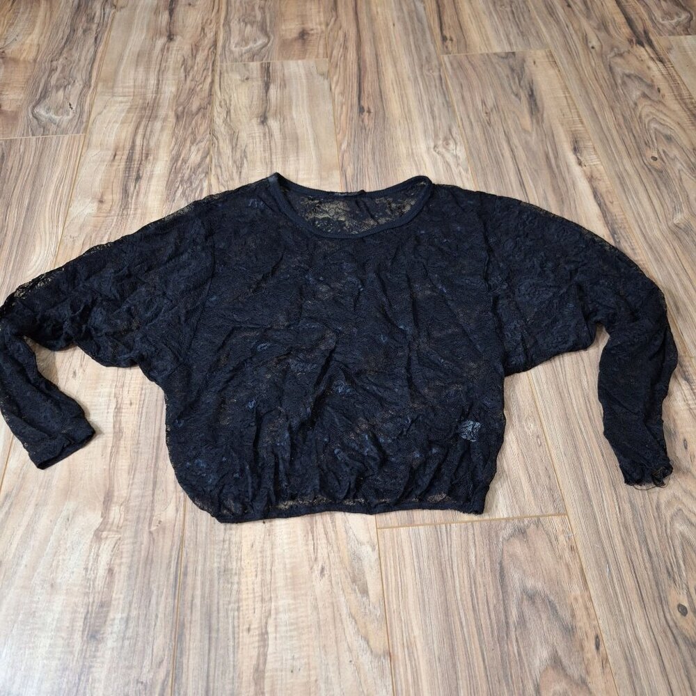 Black lace Goth Punk Alternative emo Womens shirt